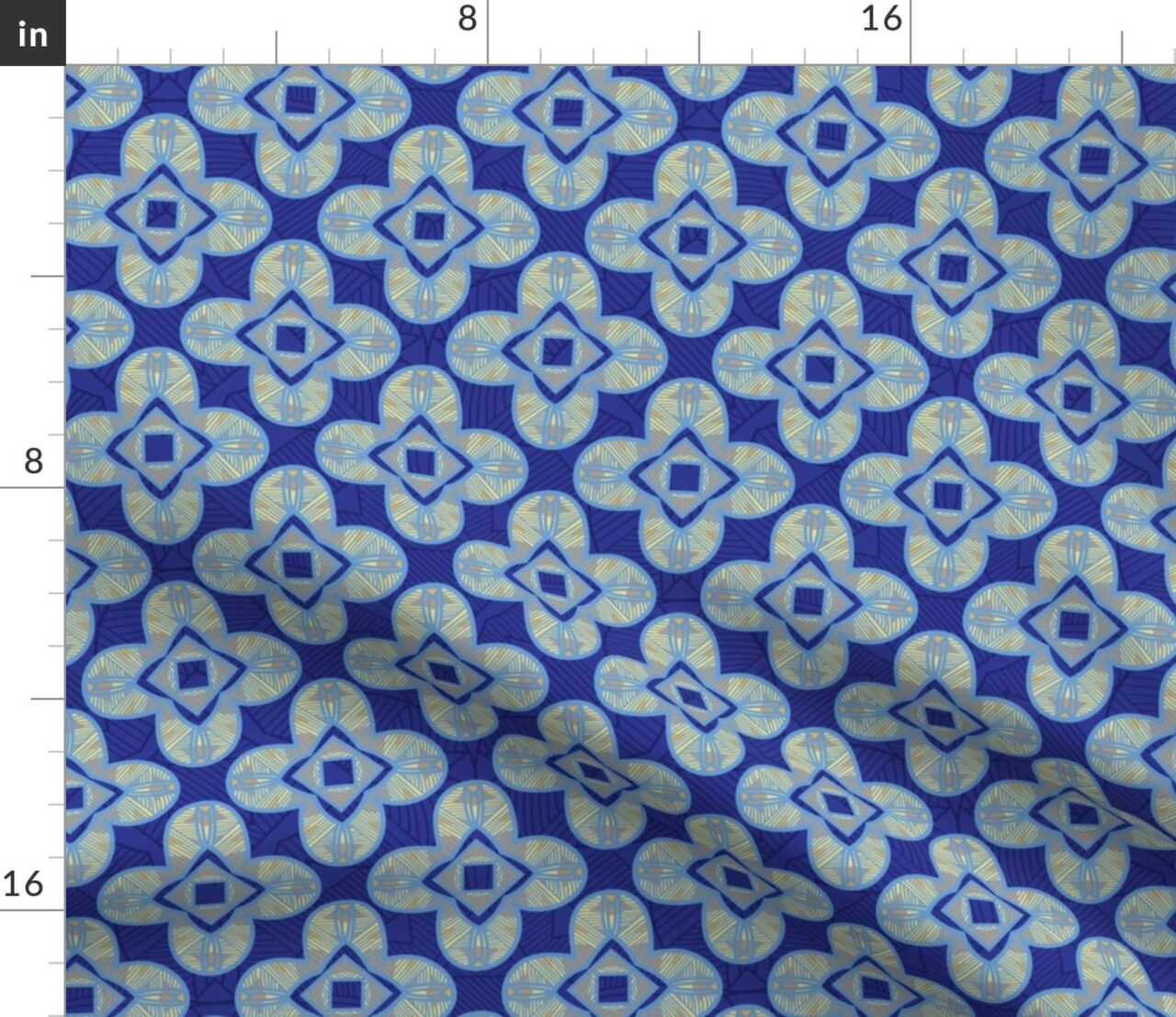 Tropical Geometric Ocean Summer African Paradise Coastal Luxury Vacation Herringbone Lines Shapes Monochromatic Medium Scale Jewel Tone Tile Custom Printed Fabric by Spoonflower Various Fabrics by the Yard or Fat Quarter